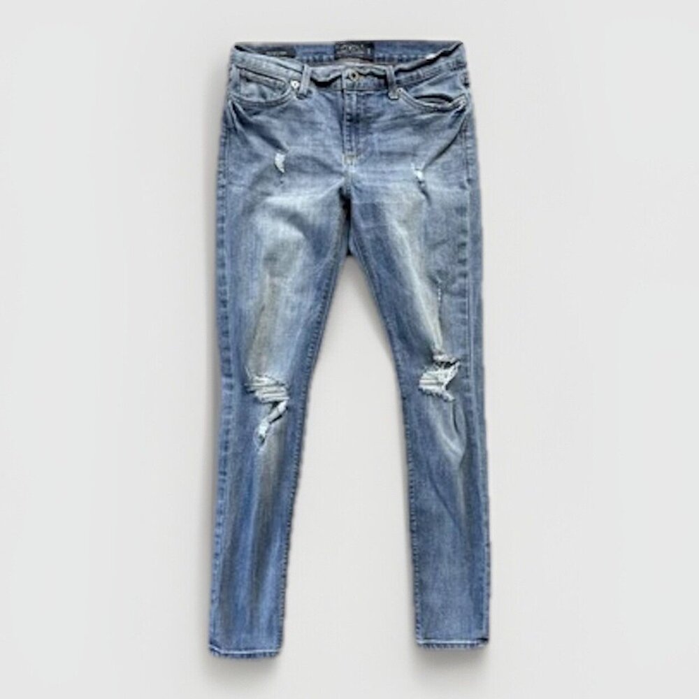 Lucky Brand Brooke Skinny Jeans Women 6 Blue Good Distressed Mid Rise Stretch